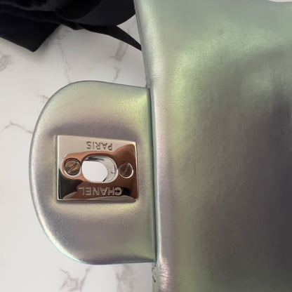 Chanel Silver Iridescent Classic Square Flap Bag