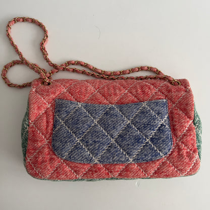 Chanel Multi Jumbo Multicolor Quilted Jersey Ultimate Stitch Flap Multiple colors