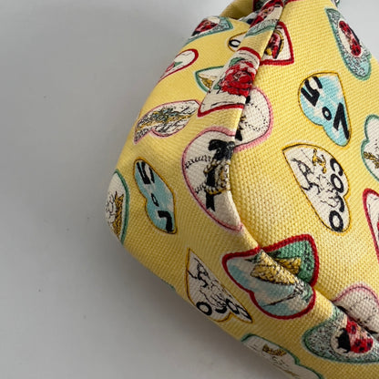 Vintage Chanel Valentine Heart Limited Edition Canvas Small Flap Bag