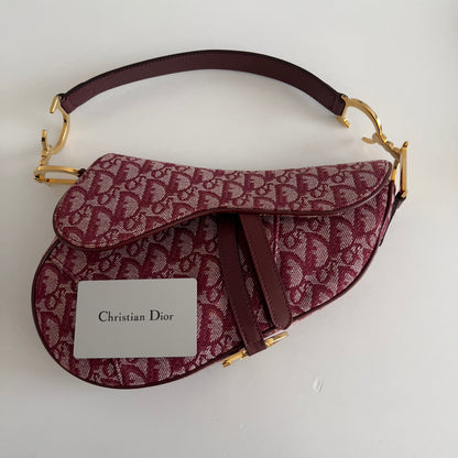 Vintage Dior Burgundy Diorissimo Saddle Bag