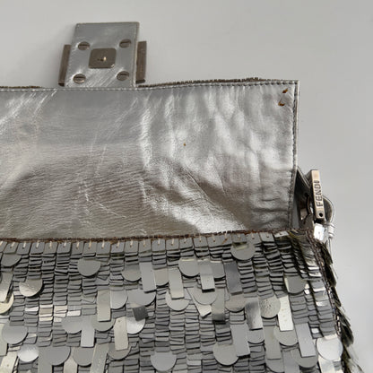 Vintage Fendi silver sequin baguette