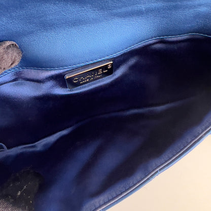Chanel Runway Metallic Blue Patent Clutch Bag