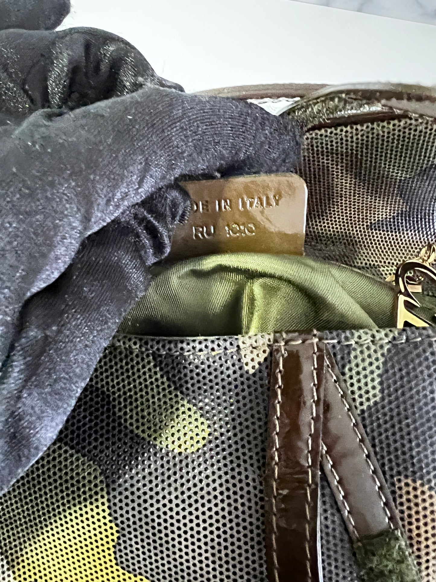 Extremely rare small size Dior camouflage saddle bag