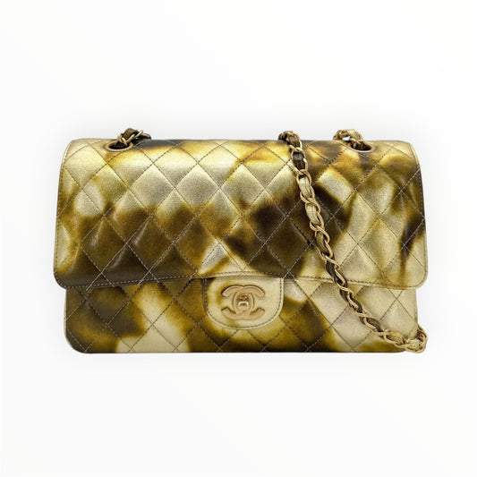 Chanel Classic Double Flap Medium Bag Calfskin Gold Metallic