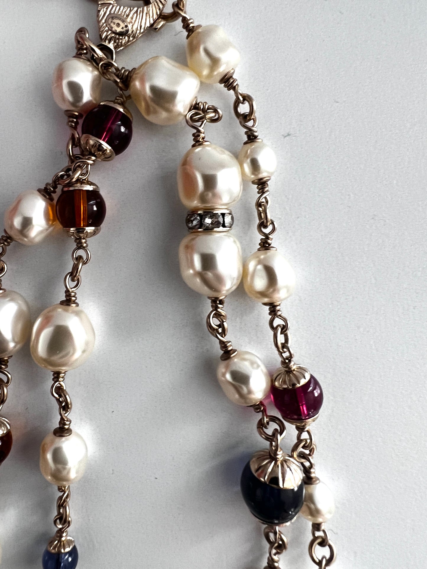 Vintage Chanel Faux pearl and Resin necklace