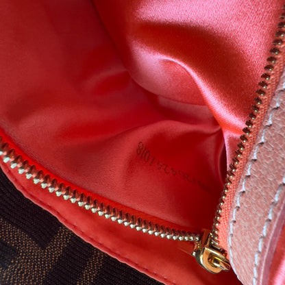 Vintage Fendi Enamel Flower Buckle Zucca Baguette