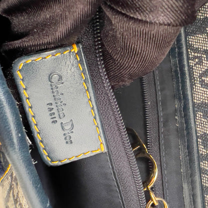 Vintage Christian Dior Blue Diorissimo Jacquard Saddle Bag