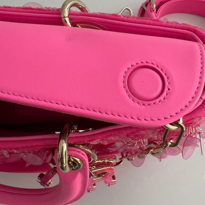 Dior Barbie Pink Sequin D-joy Bag Small Size