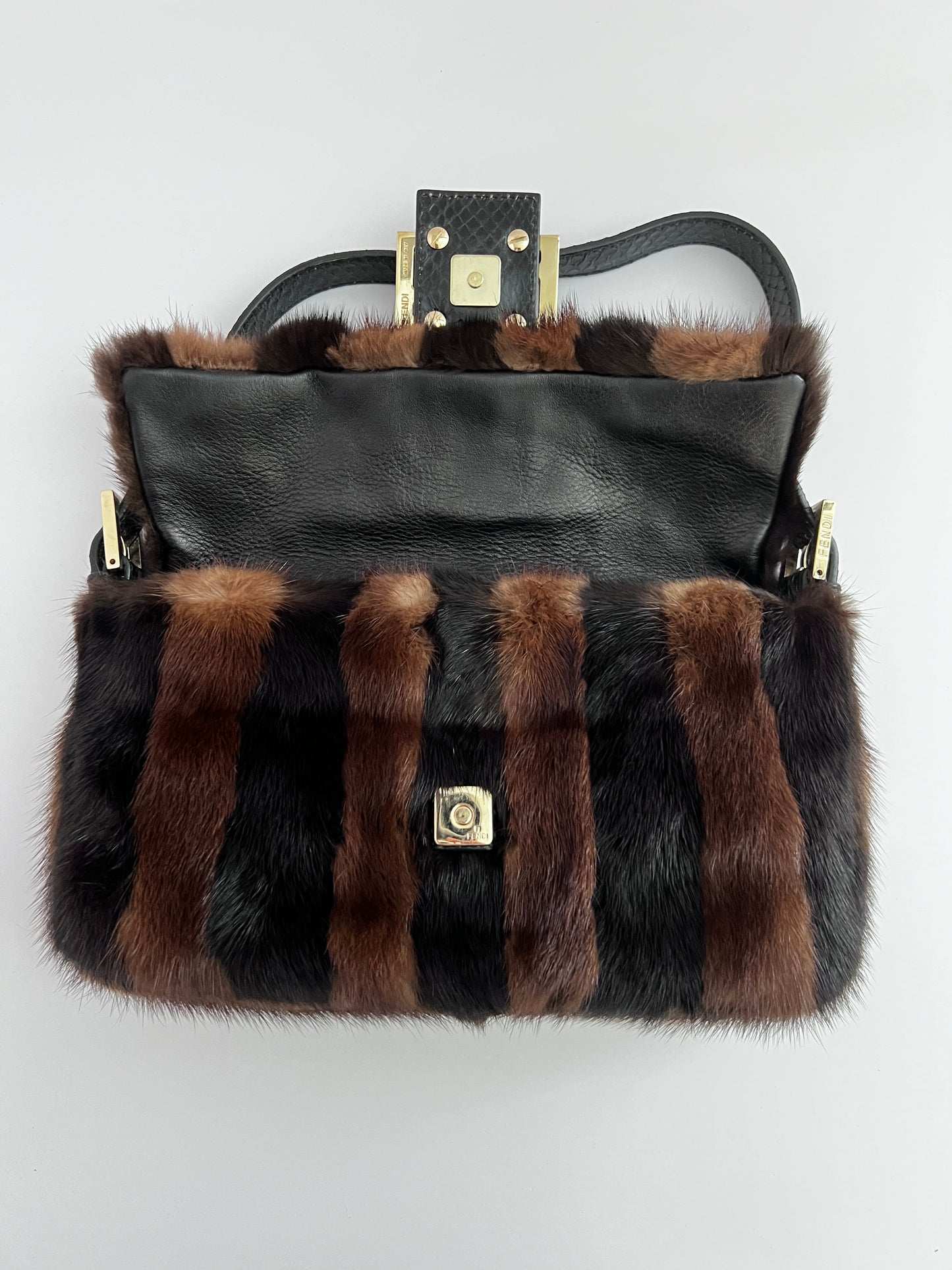 Fendi Mink stripes baguette