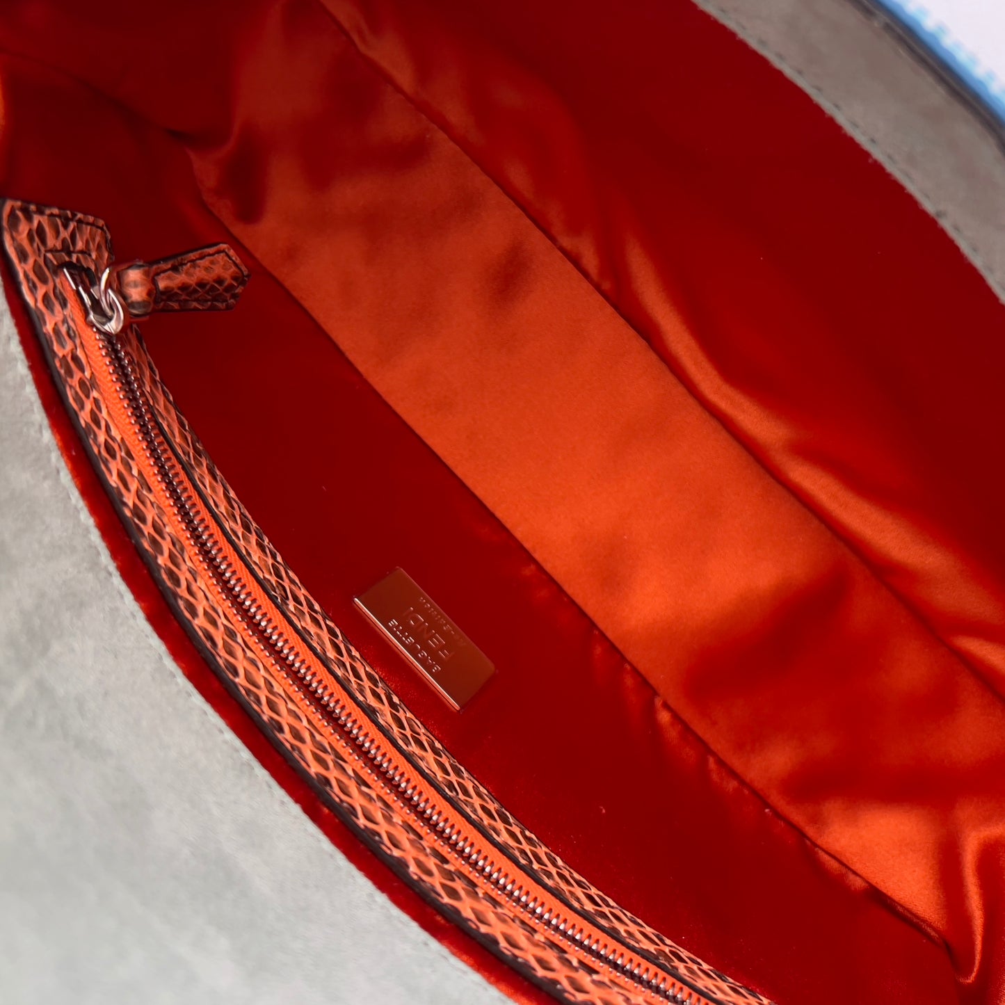 Fendi Reissue Green Stripe Blue Sequin Baguette