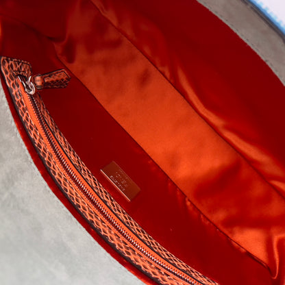 Fendi Reissue Green Stripe Blue Sequin Baguette