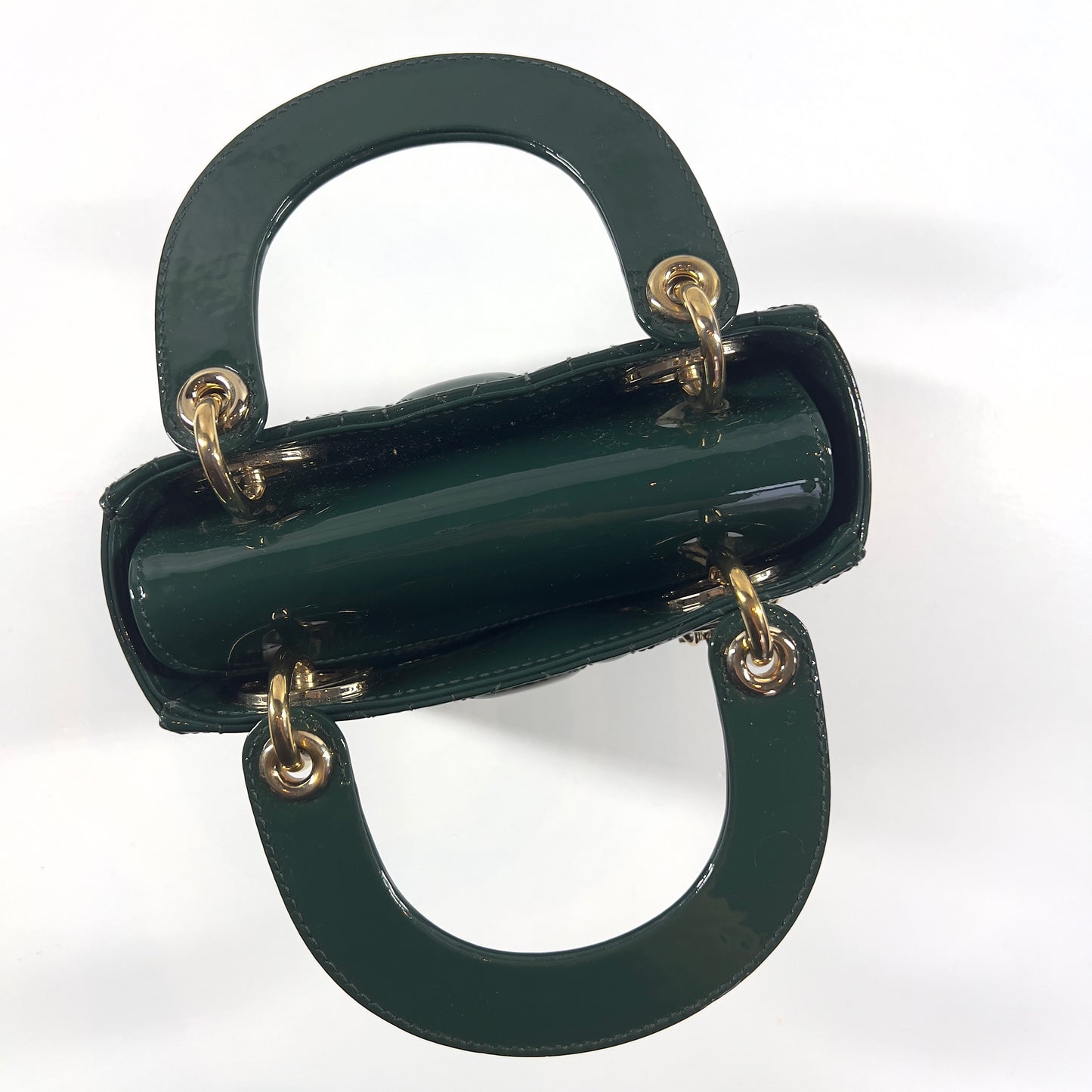 Dior Mini Green Patent Cannage Ladydior Bag