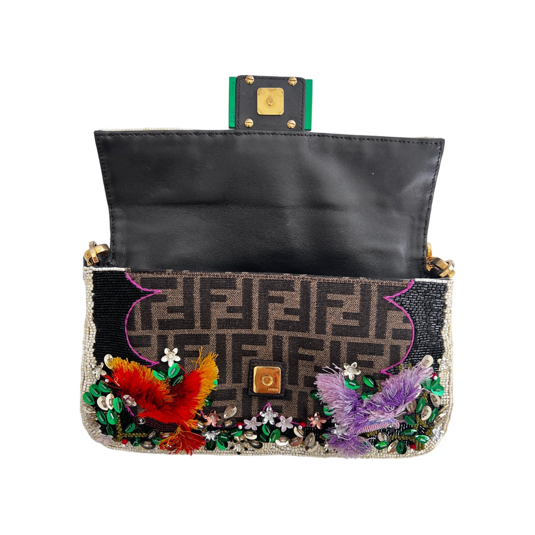 Fendi new style garden embroidered baguette