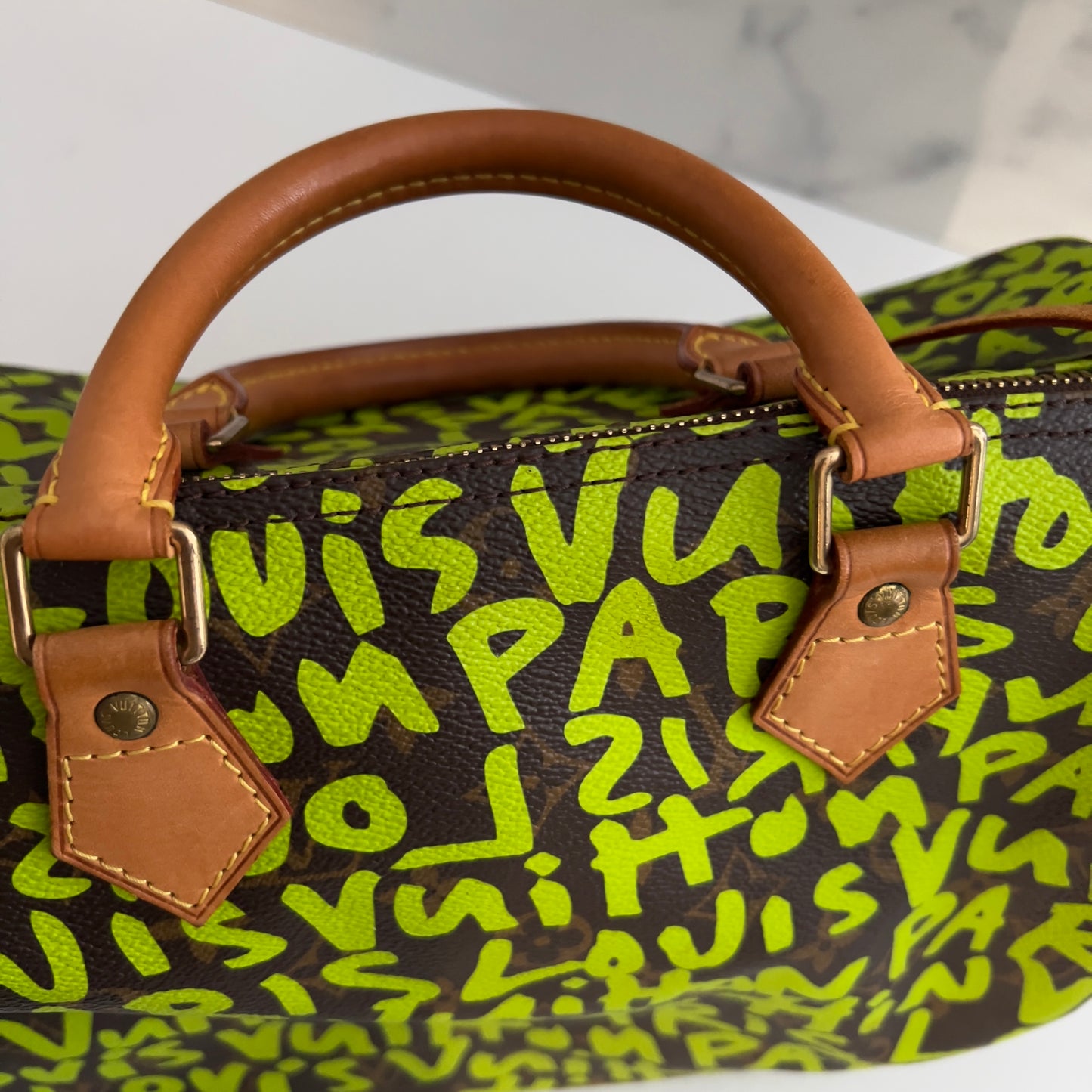 Louis Vuitton Monogram Green Graffiti Speedy 30