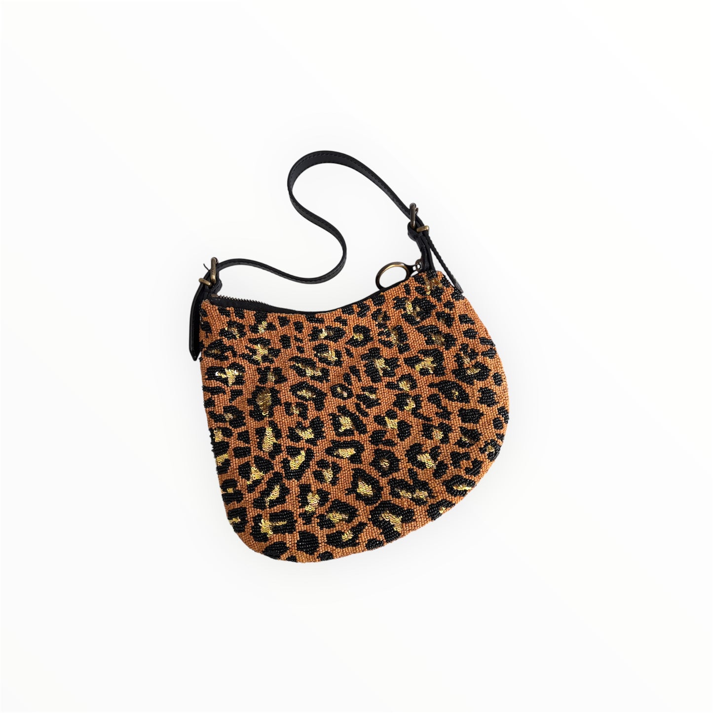 Vintage Fendi Beaded Leopard sequin Oyster Bag