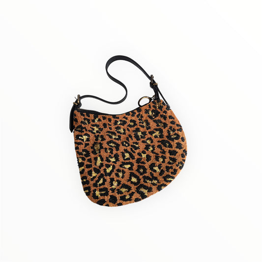 Vintage Fendi Beaded Leopard sequin Oyster Bag