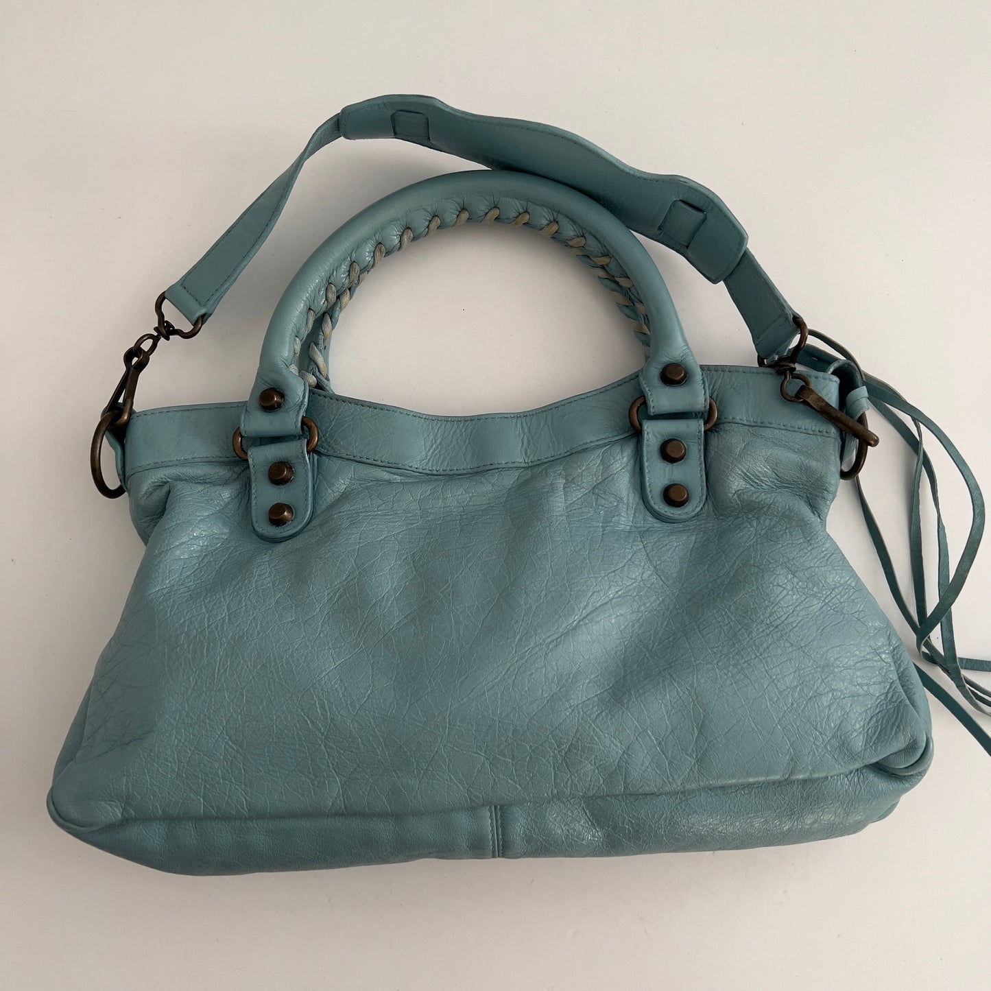 Vintage Balenciaga Light Blue First Bag 925 silver hardware