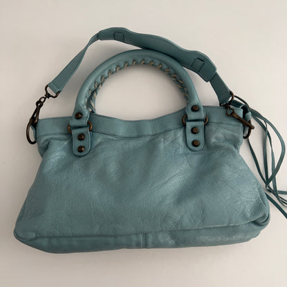 Vintage Balenciaga Light Blue First Bag 925 silver hardware