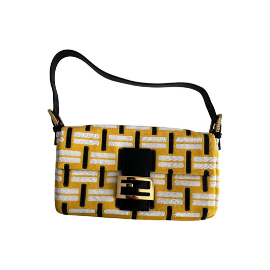 Fendi yellow full sequins baguette