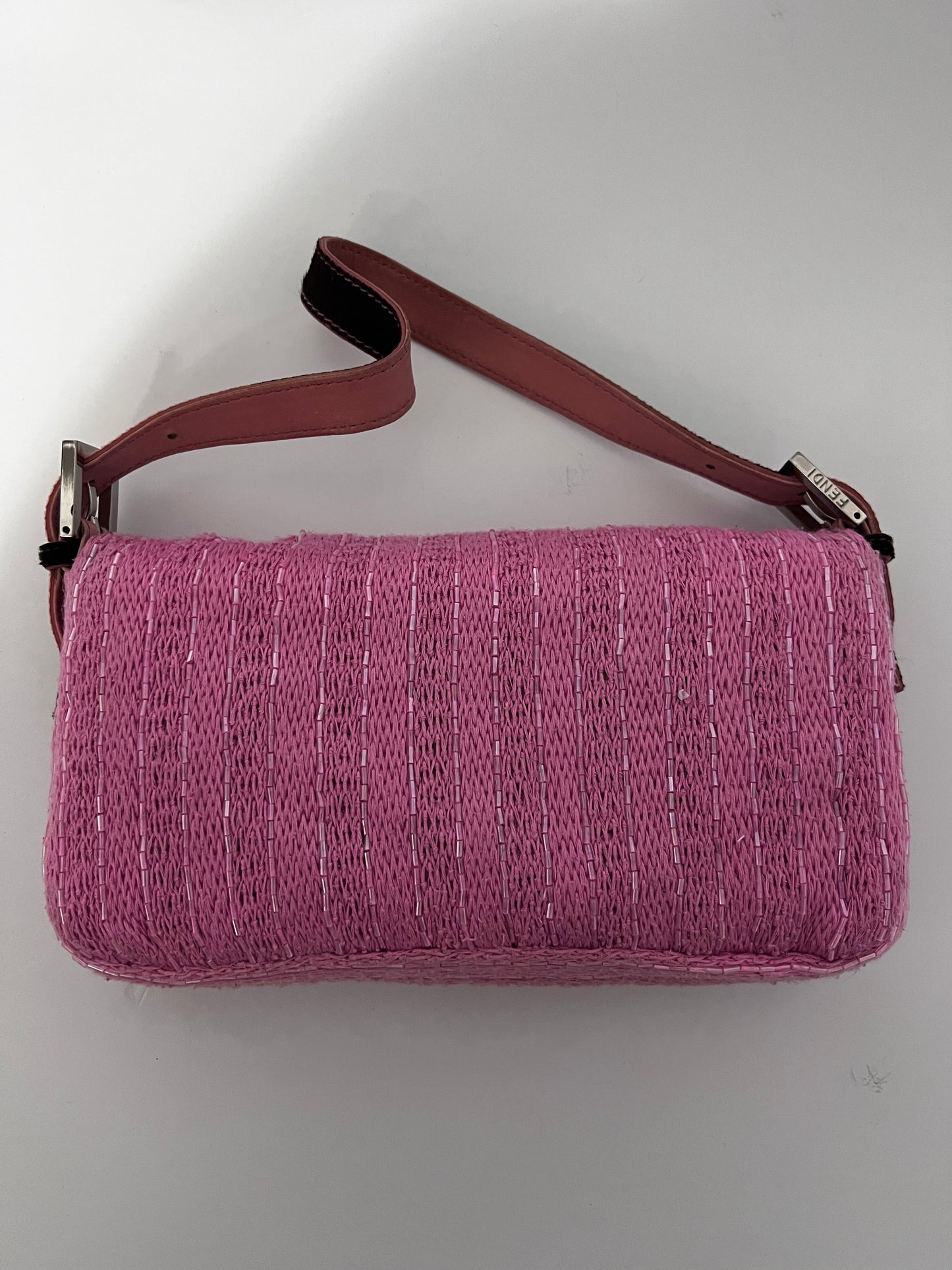 Fendi pink beaded baguette