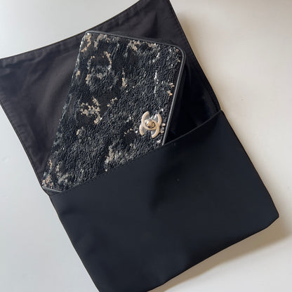 NWOT！23K Chanel Classic Reversible Sequin CC Wallet On Chain Handbag Rare Limited