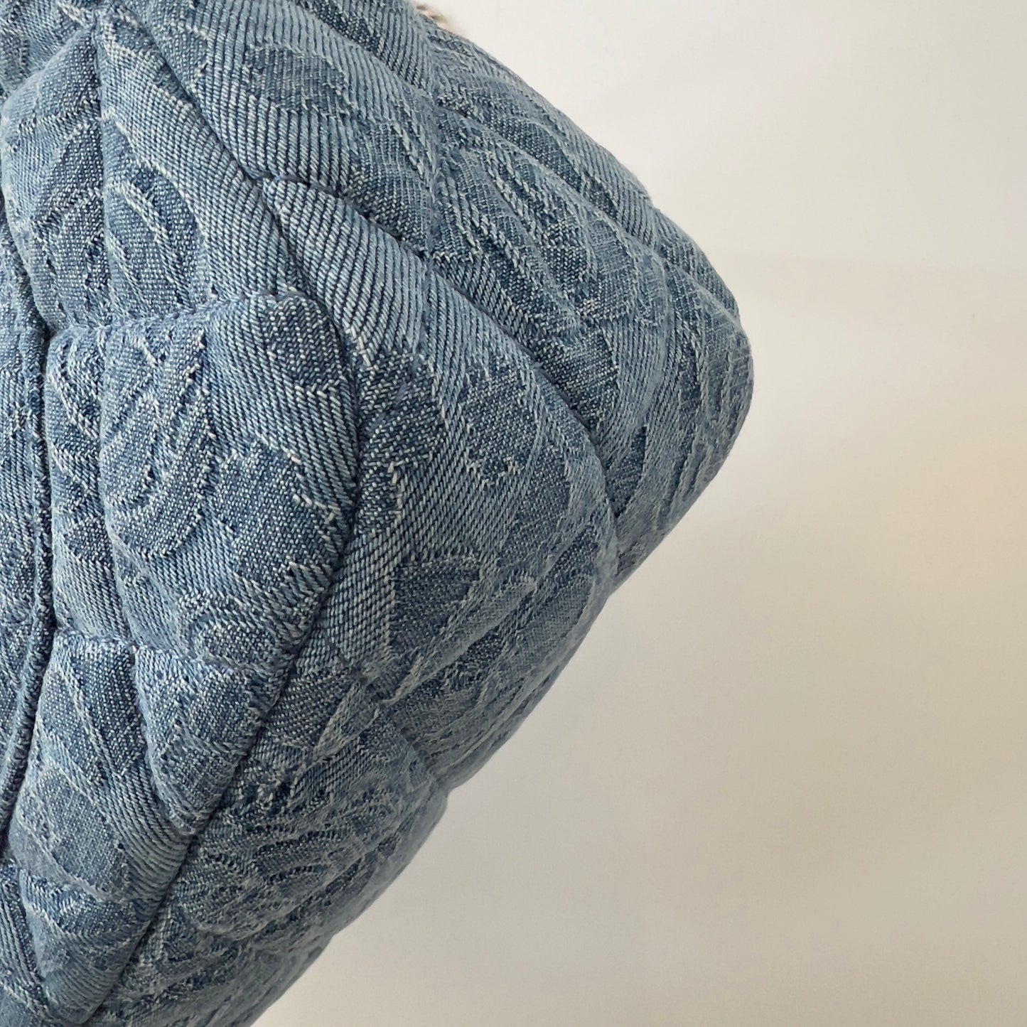 Chanel Denim Quilted Medium Camellia Sweetheart Flap Blue