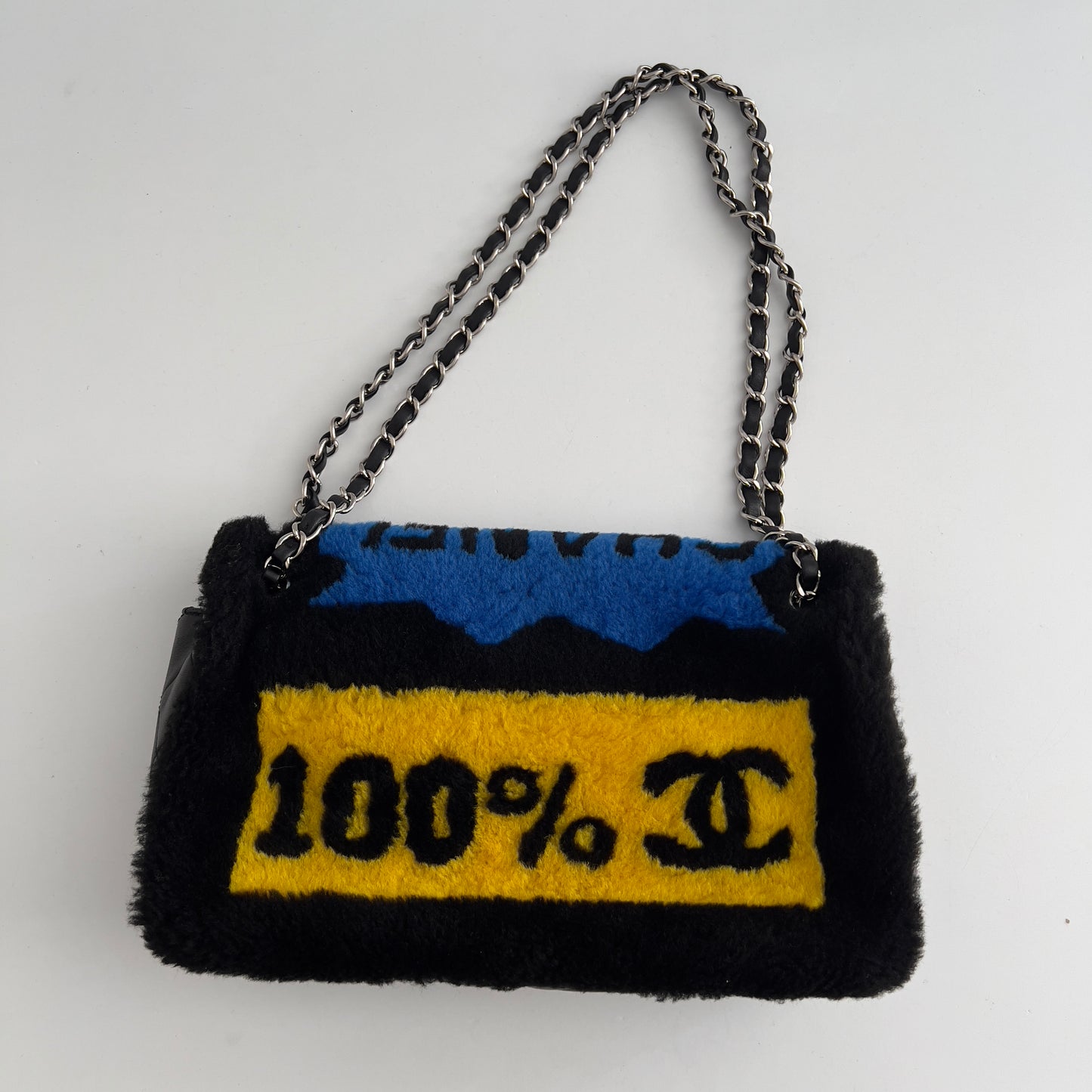 Chanel No.5 Shearling Lambskin Medium Flap Black