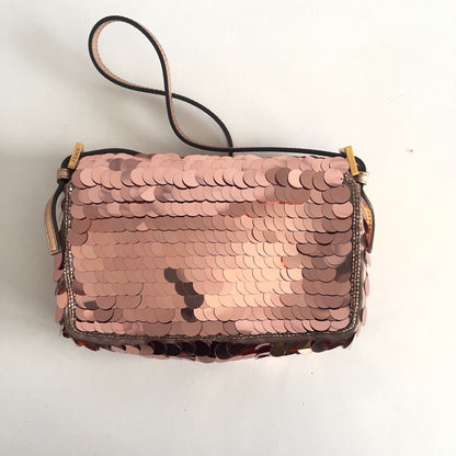 Fendi rose gold sequin mini baguette
