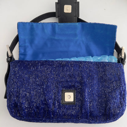 Vintage Fendi Klein Blue Beaded Baguette