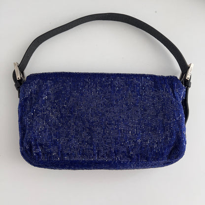 Vintage Fendi Klein Blue Beaded Baguette