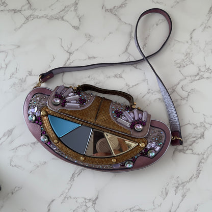 Vintage FENDI Mirror Vanity Clutch Shoulder Bag