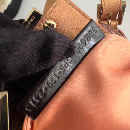 Fendi Peach Metallic Zucca Baguette