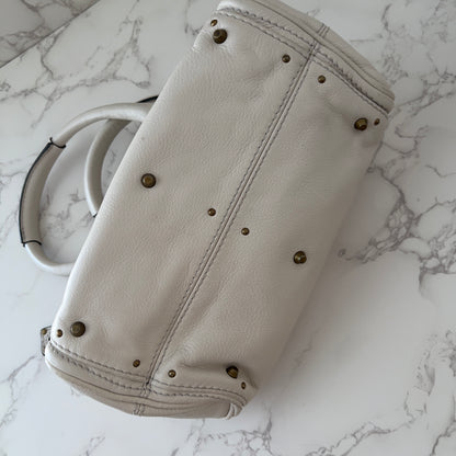 Chloé small Paddington padlock leather tote bag white