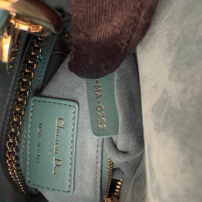 Dior Blue Mini Embellished Ladydior bag