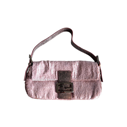 Vintage Fendi pink sequin baguette