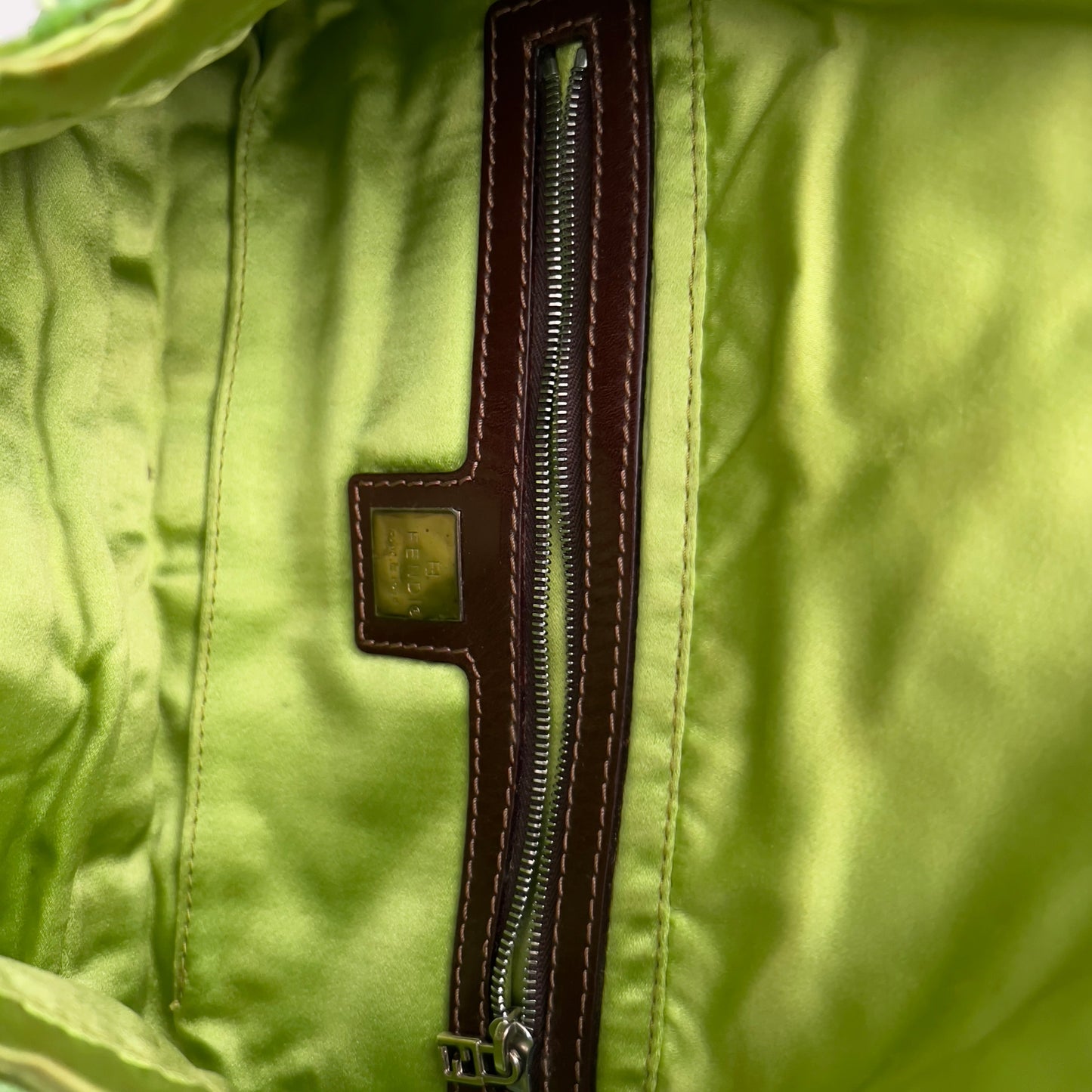 Vintage Fendi Green Mother of Pearl Baguette