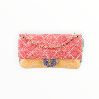 Chanel 2015 Multicolor Quilted Jersey Ultimate Stitch Medium Flap Bag