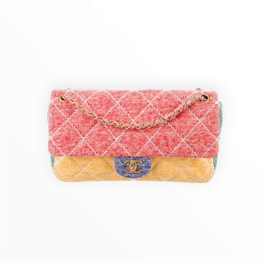 Chanel 2015 Multicolor Quilted Jersey Ultimate Stitch Medium Flap Bag