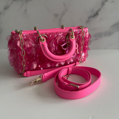 Dior Barbie Pink Sequin D-joy Bag Small Size