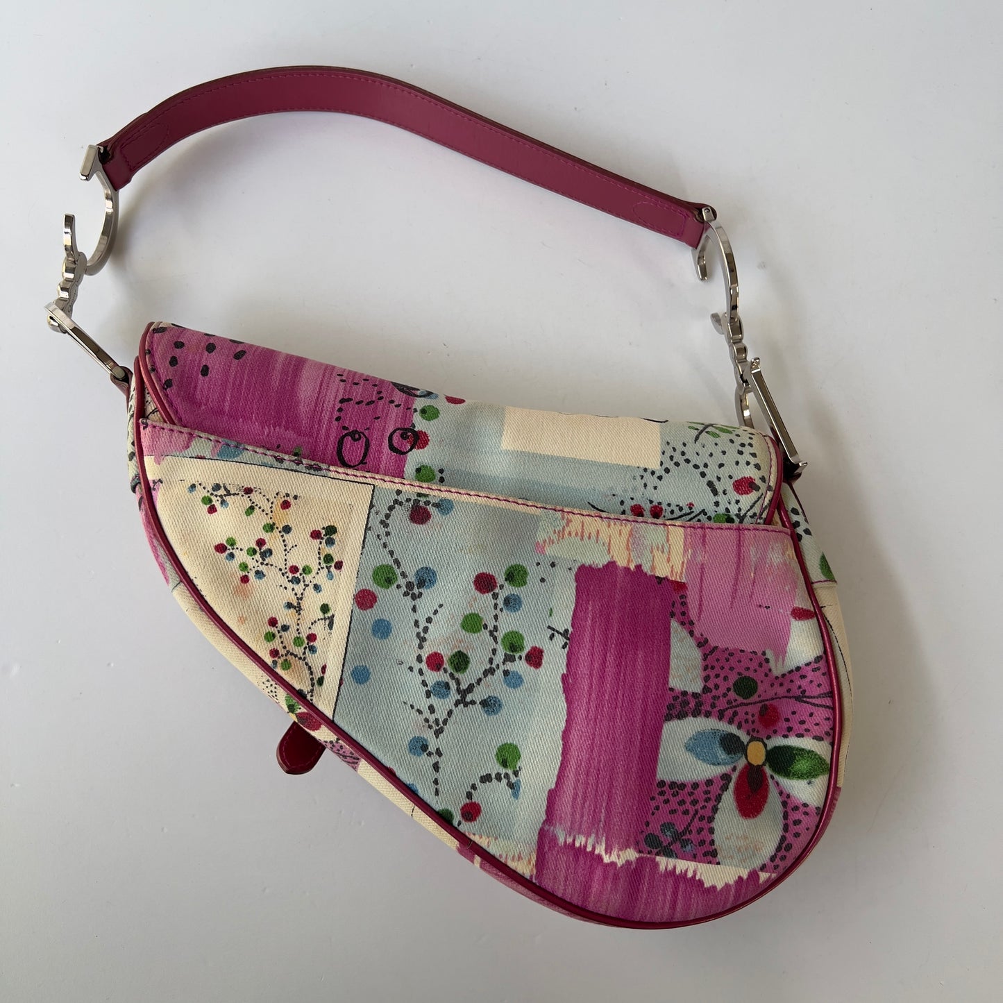 Vintage Christian Dior Canvas Filth Saddle Bag