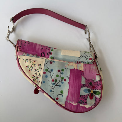 Vintage Christian Dior Canvas Filth Saddle Bag