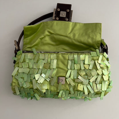 Vintage Fendi Green Mother of Pearl Baguette
