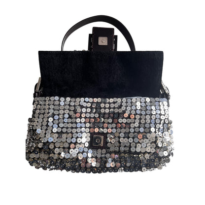 Fendi 3D Silver Sequin Baguette