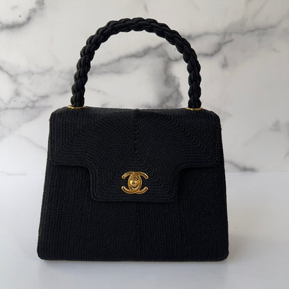 Vintage Chanel Silk Rope Mini Kelly Flap Bag 24K GHW 1997