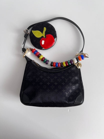 Louis Vuitton Monogram satin small Boulogne with coin bag and chain