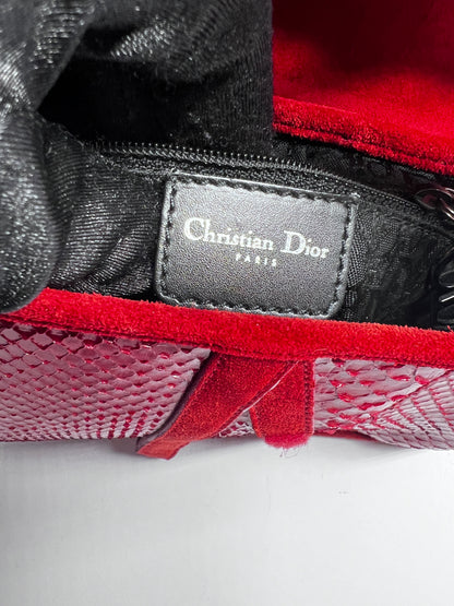 Vintage  Dior red Python with suede saddle