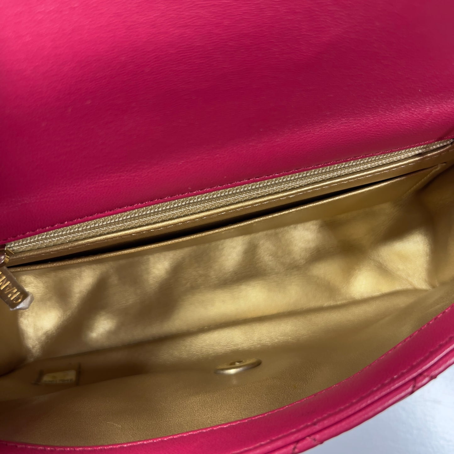 Chanel Dark Pink Lambskin Quilted Mini Rectangular Crush Flap Bag