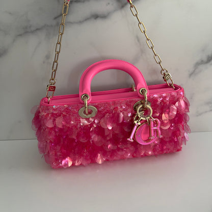 Dior Barbie Pink Sequin D-joy Bag Small Size
