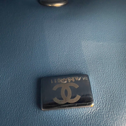 Chanel Denim Quilted Medium Camellia Sweetheart Flap Blue