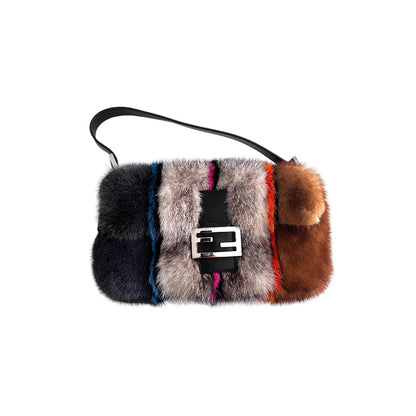 Fendi mink strip baguette